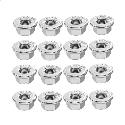 Secure Your Ride With This Killer 16 Piece M10x1.25 Wheel Lock Lug Nut Kit Set For Yamaha Raptor And Grizzly ATVs Plus Polaris Models To Stop Theft Dead In Its Tracks. silver steel wheel lock lug nuts, 16-piece set