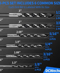 DCWecher 10-Pcs Masonry Drill Bit Set, carbide-tipped bits, six common sizes (1/8–1/2 in), front view.