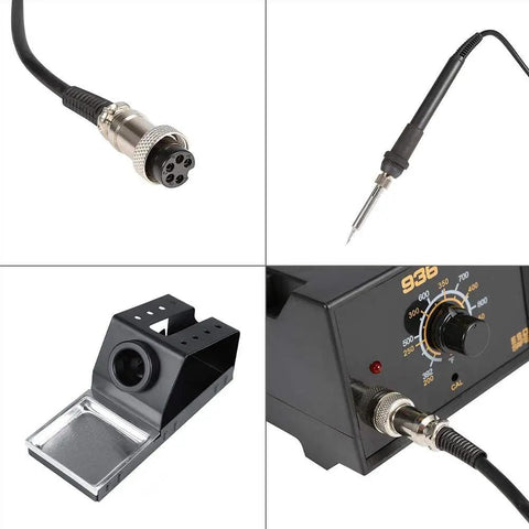Hot Air Rework Soldering Station With 110V 60W Desolder Iron, 936 Power, 65W All Copper Transformer, Electric Welding Station detail view