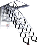 Heavy Duty Electric Loft Ladder Remote Controlled Pull Down Ceiling Stairs Telescoping Design with aluminum frame and smooth glide action.