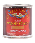 Honey Maple Oil Based Wood Stain Penetrating Grain Care 1 2 Pint can with label showing deep honey color for wood application.