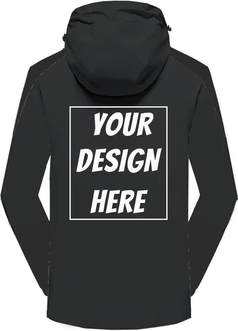 Back view of Custom Women’s 3-In-1 Ski Jacket for Outdoor Adventures, Weather-Ready Waterproof and Windproof Snow Coat, Size XL, Black