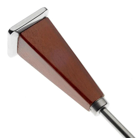 Close-up of Heavy Duty Ice Pick Chipper With Stainless Steel Head And Natural Wood Handle For Breaking Up Ice, Crafting Ice Balls