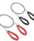 Dual Cable Wire Saw Set For PVC And Stainless Steel Pocket Rope Saw 31.3 Inch, red and black handles