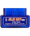 ELM327 OBDII Car Diagnostic Scanner With Bluetooth Pro Auto Code Reader in blue, supports all OBDII protocols.