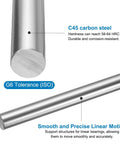 Two Pack 10mm X 350mm Linear Motion Rod Shaft Guide, Hardened Chrome Plated Steel Rail For 3D Printers And CNC Machines