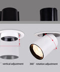 Six Pack 4 Inch Rotatable LED Recessed Downlights 18W COB Dimmable Anti Glare Color Temperature Adjustable ceiling mount detail