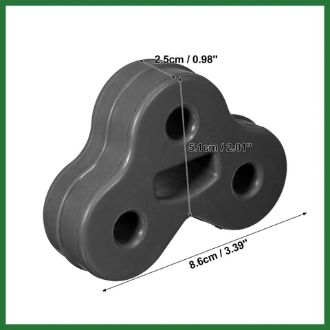 Upgrade Your Ride With This Rock Solid 11mm 3-Hole Muffler Exhaust Hanger Bushing Bracket Insulator Mount For Tail Pipe Longlasting Durability And Smooth Vibes Fits Most Cars Like A Champ Black Finish, 3-hole rubber, 8.6x5.1x2.5cm