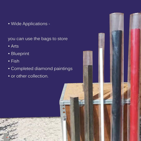Heavy Duty 6x50 Inch Plastic Sleeves 50 Pack For Posters And Blueprints, 2 Mil Clear Flat Open Poly Bags, holding arts and plans