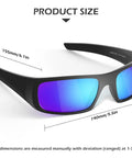 Six Pack Tinted Safety Glasses Protective Eyewear ANSI Z87.1 Work Glasses With Scratch Resistant Lenses, side view dimensions