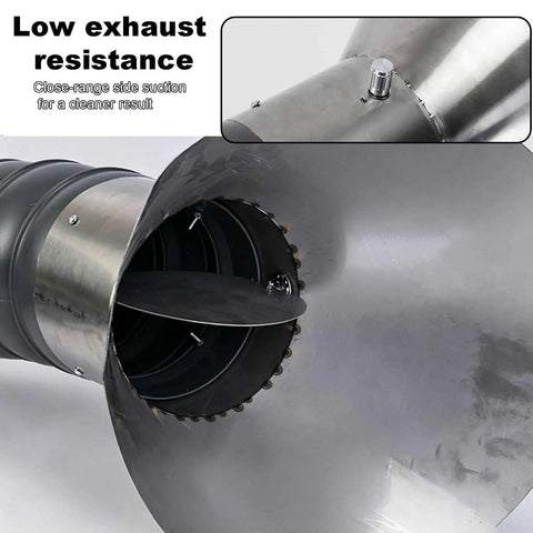 Close-up of Heavy Duty 4 To 8 Inch Flexible Duct Collector Arm Featuring Slick Articulated Fume Extractor Hose for precise suction.