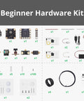 CyberBrick Beginner Hardware Kit Expansion components for Bambu Lab 3D printer projects with connectors and modules displayed.