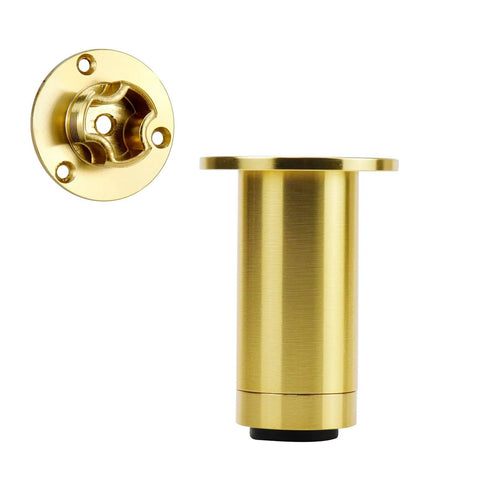 Top Shelf Gold Adjustable Metal Sofa Legs For Couches And Tables Flat Out Durable Heavy Duty Furniture Feet With Quick Screw Setup, close-up of hardware pieces.