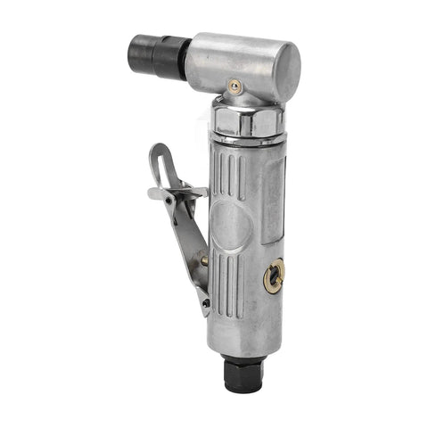 Heavy Duty Right Angle Pneumatic Air Die Grinder with a sleek silver body and ergonomic design for precise engraving and grinding.