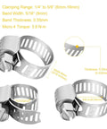 Heavy Duty Stainless Steel Hose Clamps 24 Pack Size 4 Worm Gear Drive Beefy Build For Tough Automotive Fuel Lines One Quarter To Five Eighth Inch Corrosion Resistant SAE Standard
