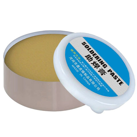 Open jar of High-Performance Rosin-Style Solder Flux Paste For Electronics Repairs, Wetting-Boosting Flux For Manual, Wave, Reflow Soldering