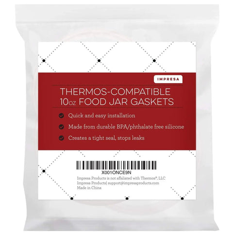 Silicone Gasket Replacement Kit for Thermos 10 Oz Food Jars Leak Proof Vacuum Seal Gaskets White Pack of 3 in packaging