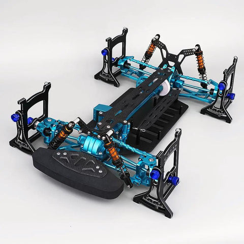 All In One 1 Tenth Scale RC On Road Alignment Tool with camber, toe, slip angle gauges, aluminum stands, ball bearing setup