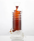 Premium Glass Ice Drip Coffee Maker For Next Level Cold Brew Delivery And Lightning Fast Drink Chilling Serves Up Bold Flavor Minus The Watery Mess In A Sleek 250 Ml Carafe, filled with cold brew coffee.