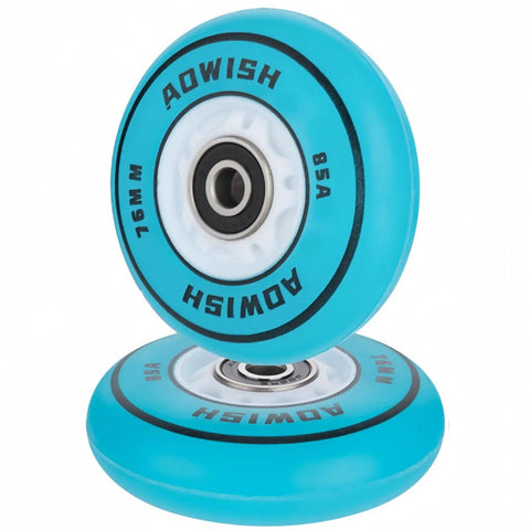 Blue LED Light Up 76mm 85A Ripsurf Wheels With ABEC 9 Bearings For RipStik DLX Caster Board And Deluxe Junior Skateboard