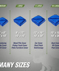 Heavy Duty Waterproof Tarp Outdoors 5 Mil 6x8 Feet With Reinforced Grommets And Corners UV Resistant Multiple Sizes