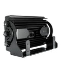 Matte Black Wide Beam Led Industrial Flood Light featuring fully adjustable 360 degree mount, durable black aluminum housing.