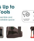 Compact Corner Tool Rack For Maximum Garden Tool Storage And Organization Holds Up To 25 Long Handled Tools Like Rakes Shovels