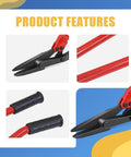 Heavy Duty Strapping Cutter With 24 Inch High Carbon Steel Blade For Steel And Polyester PET Strapping Up To 2 Inch Width And 0.05 Inch Thickness Pro Grade Ergonomic Handle For Comfort And Precision Cutting, red handle close-up