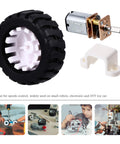 2 Sets Mini DC Gear Motor Kit With Rubber Tire Lightweight Reducer Motor For DIY Projects And Educational Experiments