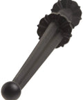 Close-up of Rubber Rondel Training Knife For Safe Practice, 17 Inch Overall Length, displaying 1 Inch Thick Santoprene Handle, black trainer
