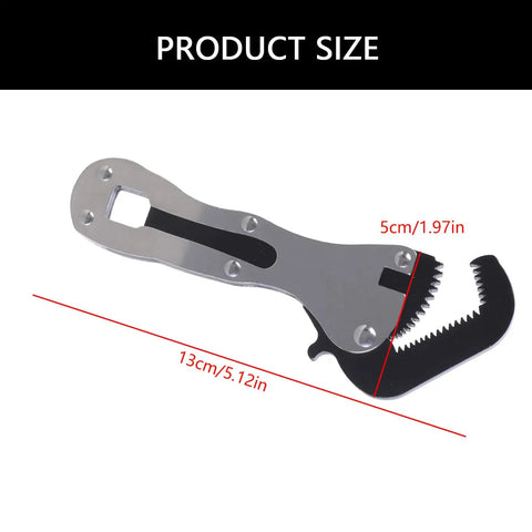 Miniature Rough Wrench Tool For Automotive And Furniture Assembly shown with measurements, compact size, alloy steel.