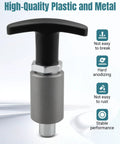 Hard Core Heavy Duty Quick Release Spring Loaded Pull Pin With Super Grip T Handle Knob For No Sweat Shop Swaps On Industrial Racks Welding Shelves And Gym Gear Three Point One Five Inch Diameter Two Pack, plastic and metal combination.