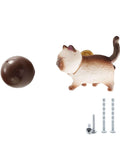 Cute Cat And Ball Drawer Knob Set For Cabinets And Drawers With 22mm Mounting Screws And 45mm Shearable Screws Kit
