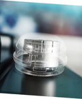Transparent kid proof gas stove knob safety cover on appliance surface, easy install multi function guard for induction ovens and more