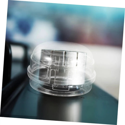 Transparent kid proof gas stove knob safety cover on appliance surface, easy install multi function guard for induction ovens and more