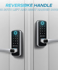 Smart door lock with keypad on both sides for left and right handed doors. Drop The Clunky Keys On This Hassle Free Smart Door Lock With Fingerprint Scanner And Keypad Digital Entry Zero Sweat Auto Lock App Access For Home Or Rental Property Shield.