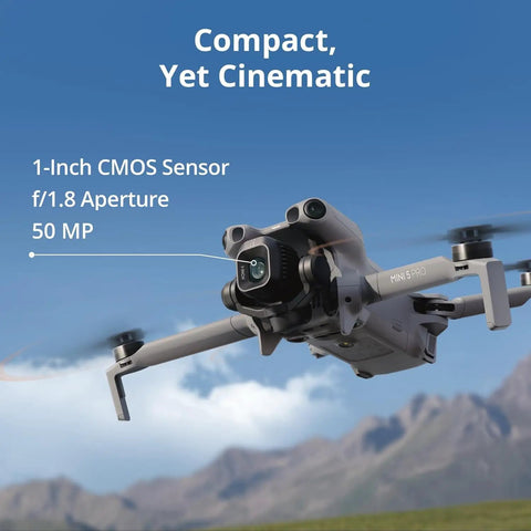 Pocket Sized Drone Fly More Combo With RC 2 Controller 4K Video 36 Minute Flight Time hovering over mountains