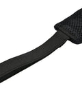 Close-up of strap on Indoor Bike Trainer Sweat Net Guard Dual Layer Absorbing Catcher That Keeps Your Frame And Floor Dry Stops Sweat From Rusting Screws Lightweight Easy To Store Black And Red