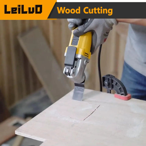 Using 156 Piece Multitool Blade Kit For Oscillating Tools With Cutting Sanding Scraping Blades Storage Bag for wood cutting