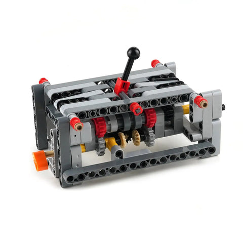 Level Up Your Build Game With Rock Solid 5 Plus 1 Speed With Reverse Transmission Gearbox Building Blocks Kit, detailed view.