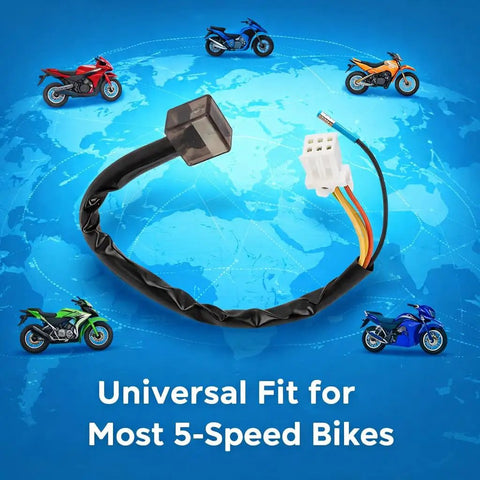 Motorcycle Gear Position Indicator With LED Display And Clutch Lever Sensor 5 Speed Digital Gear Indicator with wiring harness