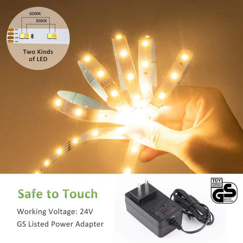 79 Ft Tunable White LED Strip Light Kit With 2688 LEDs Dimmable 3000K To 6500K 24V Flexible Tape in hand