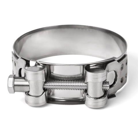 T-bolt hose clamp, stainless steel, 17–19mm, close-up view