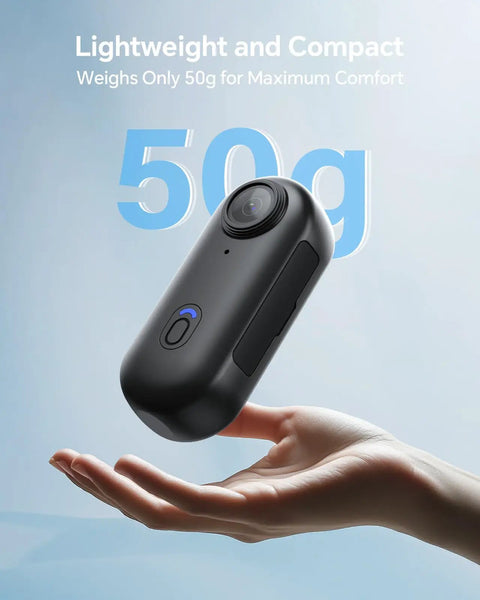 Patrol-Pro 1440P Body Camera with Audio held in hand, highlighting lightweight 50g design for law enforcement use.