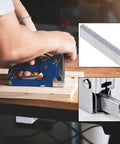 Hella Tough F25 Pneumatic Nailer Staples With 1000 Count U Shaped Brad Nails High Carbon Steel Construction used on a wood board.