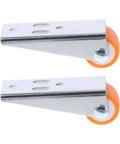 Heavy Duty 2 Pack Sliding Door Rollers For Wood Barn Tracks And Closet Cabinets With Nylon Wheels And Reinforced Steel Brackets.