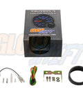 Tinted 7 Color Water Temperature Gauge Kit For Cars And Trucks 100 To 300F Range 2-1/16 Inch 52mm Dial Illuminated Black Face Easy Install Coolant Temp Gauge in box with wiring and mount