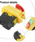 Heavy Duty 5 Pin Electromagnetic Pushbutton Switch With Hella Waterproof IP54 Rating And No Volt Release Function For Mini Lathe And Shop Rig 220 To 240 Volts Built Badass close-up of switch with yellow case and red emergency button.