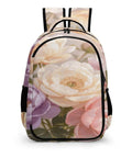 Soft Vintage Peony Bloom Printed Unisex Backpack With Large Capacity For Everyday Go To Daily Driver, durable polyester fabric