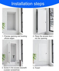 Installation steps for Heavy Duty Metal Drywall Access Panel With Lock And Key Soundproof Plumbing Inspection Hatch.